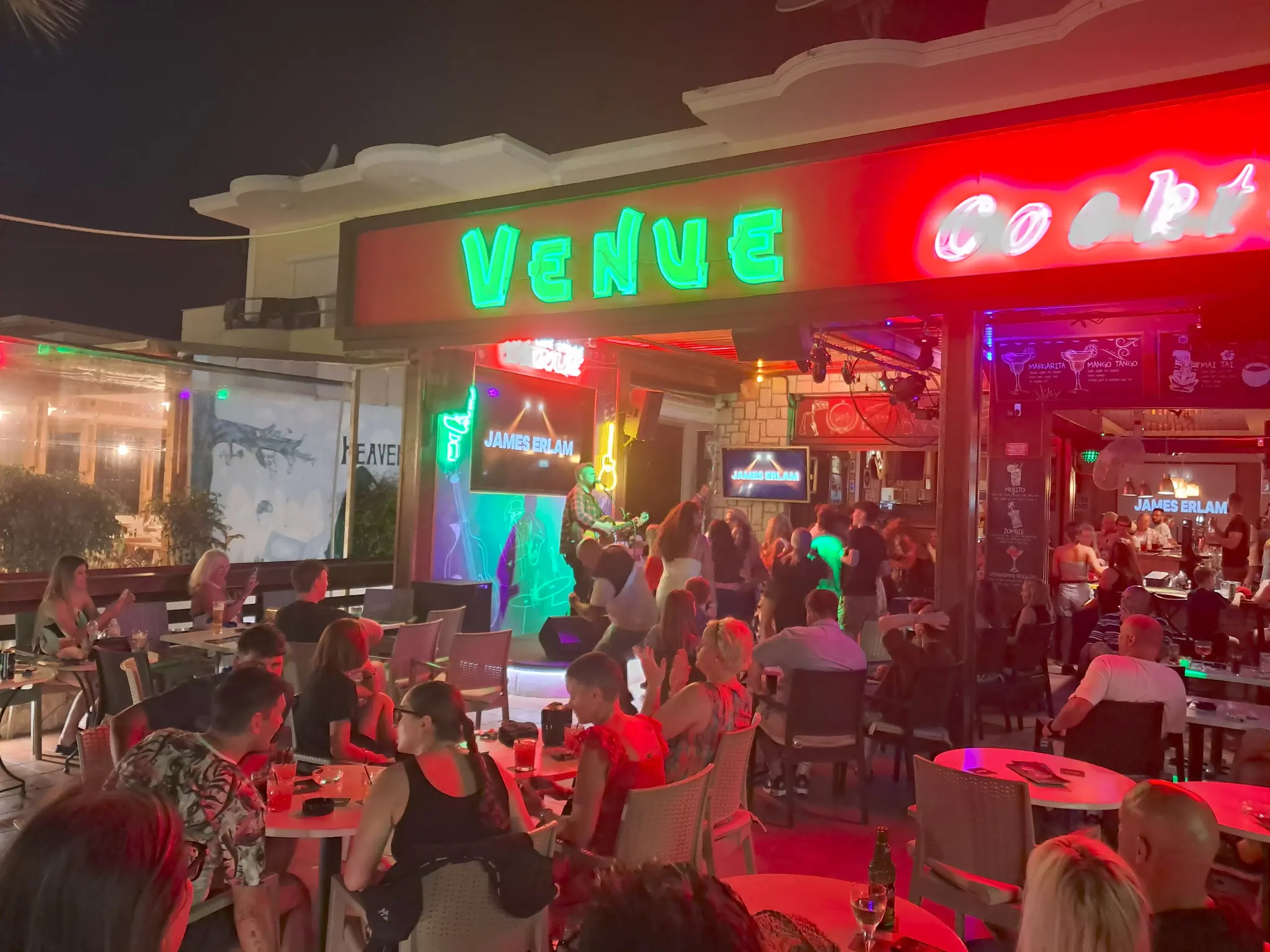 Venue Bar Kalamaki Exterior with Neon Lights Zante
