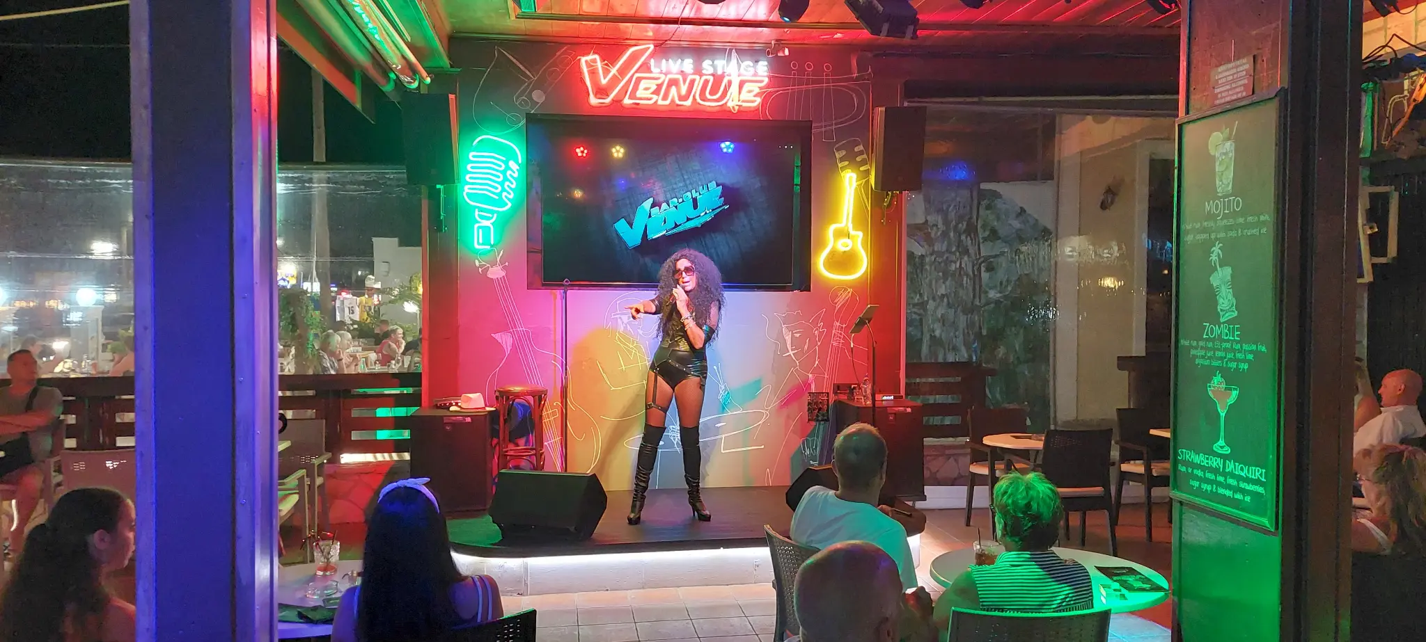 Performer on Stage at Venue Bar Kalamaki